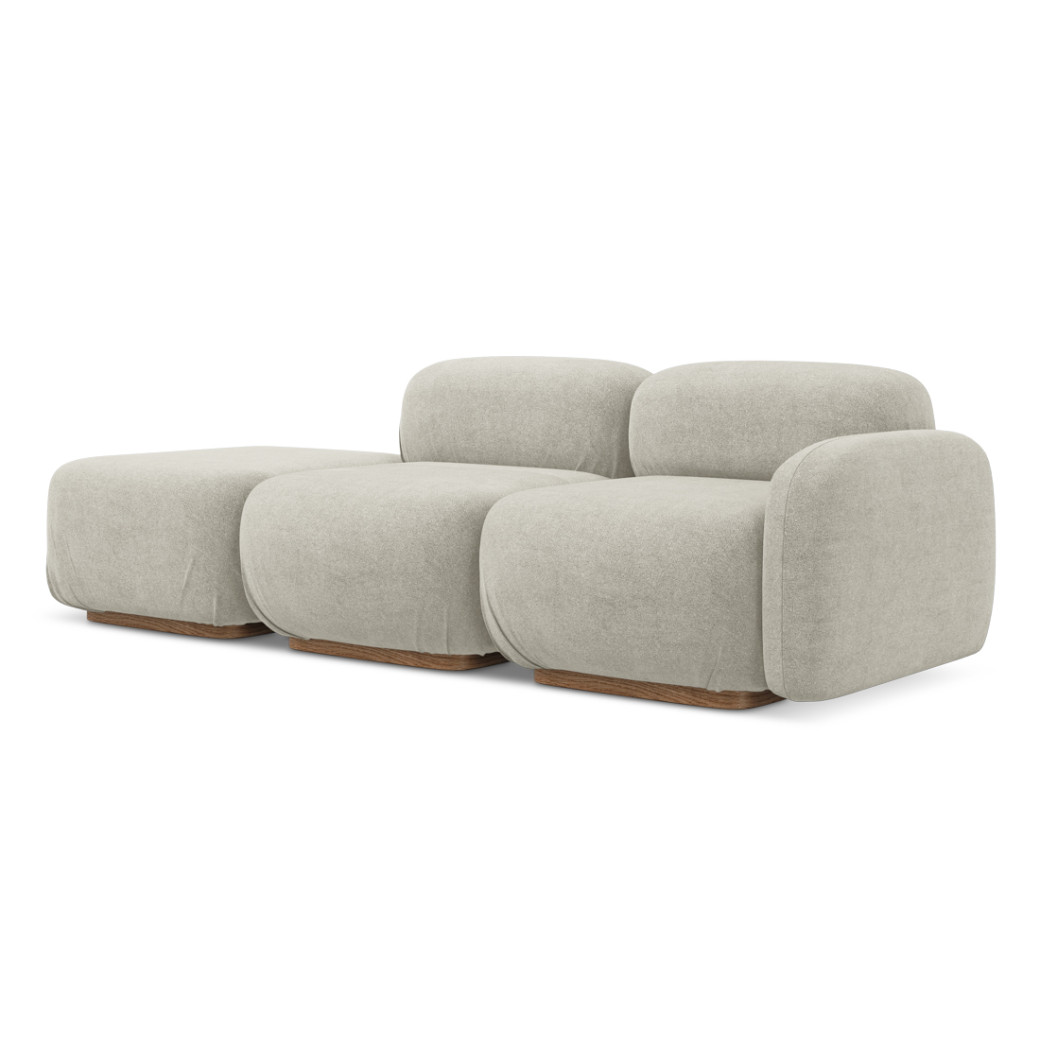 Sofa modulable ouvert Ailani Boucle Light beige