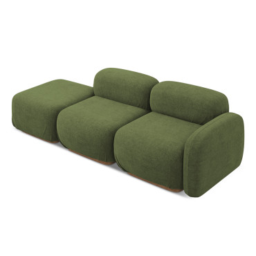 Sofa modulable ouvert Ailani Boucle Olive