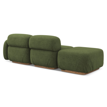 Sofa modulable ouvert Ailani Boucle Olive