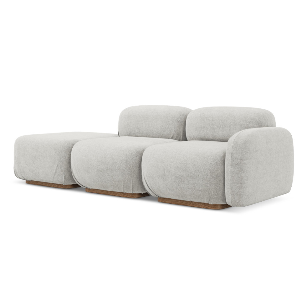 Sofa modulable ouvert Ailani Boucle Silver