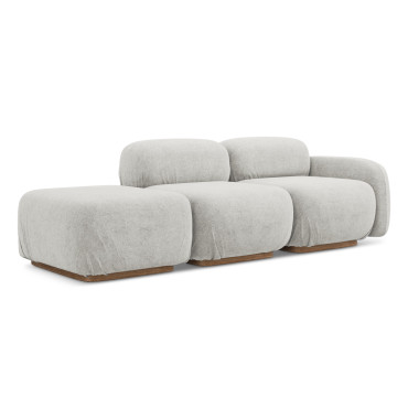 Sofa modulable ouvert Ailani Boucle Silver