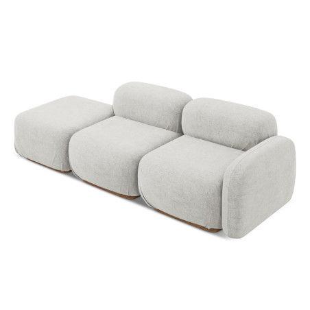 Sofa modulable ouvert Ailani Boucle Silver