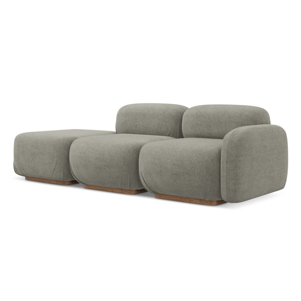 Sofa modulable ouvert Ailani Boucle Taupe