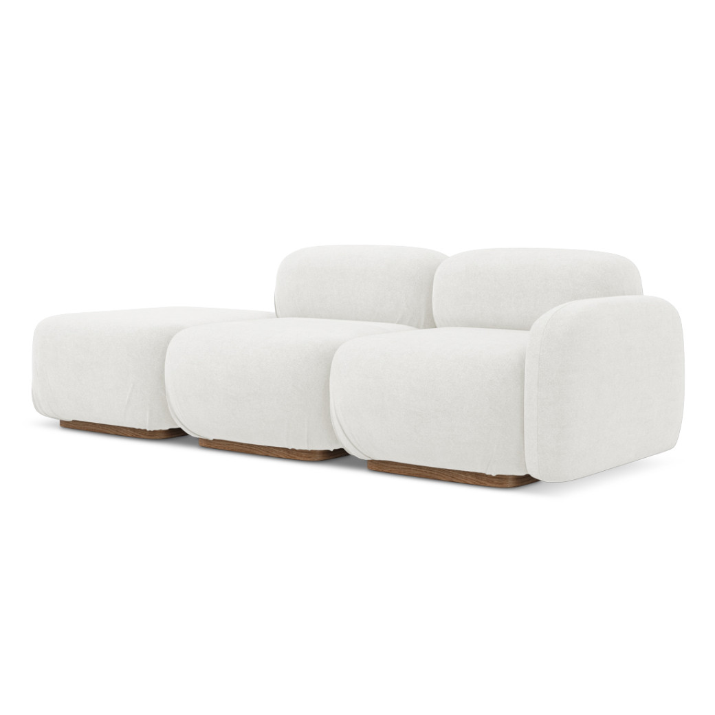 Sofa modulable ouvert Ailani Boucle White