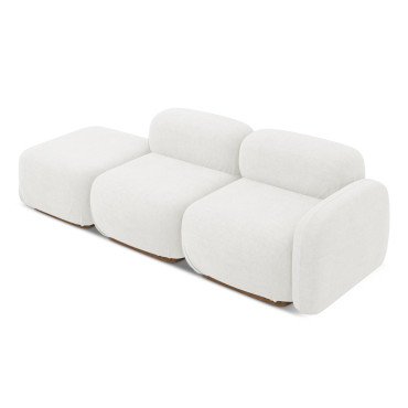 Sofa modulable ouvert Ailani Boucle White