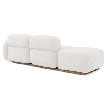 Sofa modulable ouvert Ailani Boucle White