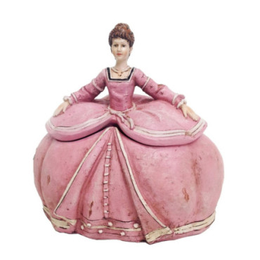 Figurine Dame boîte résine 22 cm