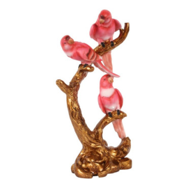 Figurine perroquet résine 32 cm Rose