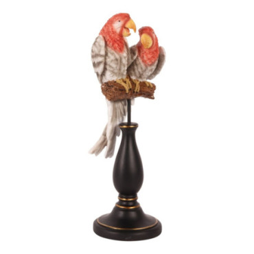 Figurine perroquet résine 37 cm Rose