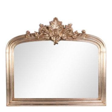 Miroir mural en bois h. 105 cm Argent