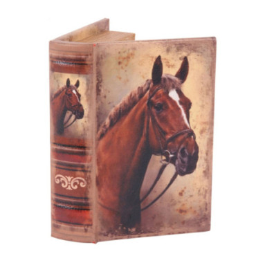 Livre Décoratif Boite 15 cm Cheval marron