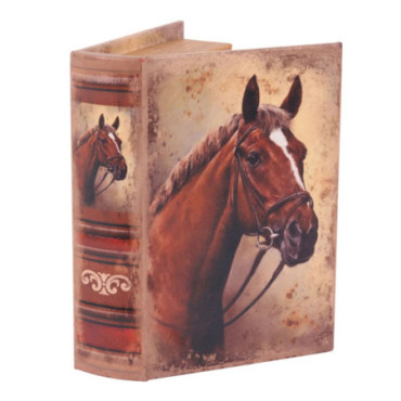 Livre Décoratif Boite 20 cm Cheval marron Marron