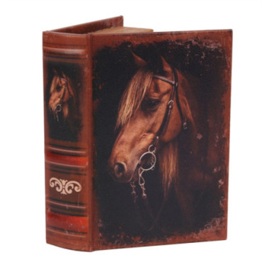 Livre Décoratif Boite 20 cm Cheval Marron Marron