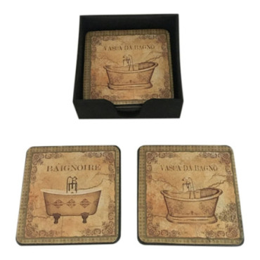 Sous-Verres Carré 11 cm Bain 2 CUL