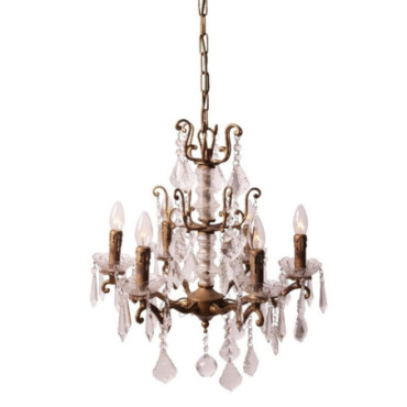 Lustre baroque 55 cm 6 Lampes Doré