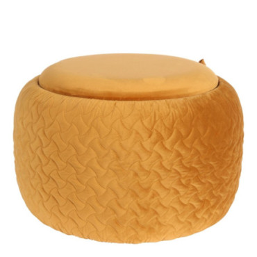 Pouf avec espace pour le rangement boule Jaune