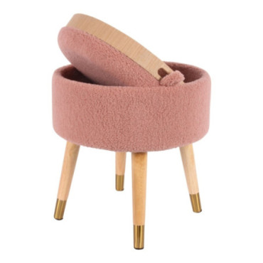 Pouf avec plateau Rose