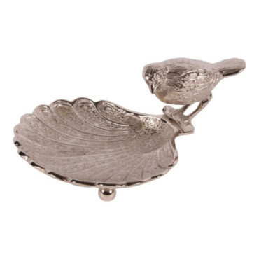 Bol de présentation déco Oiseau cuivre 18 cm Argent