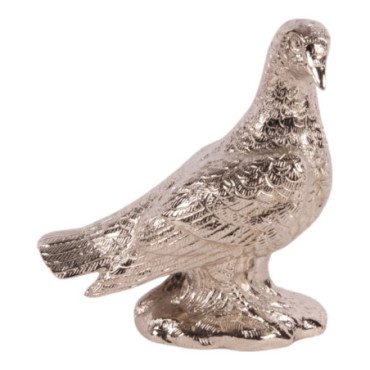 Figurine Pigeon en cuivre 15 cm Argent