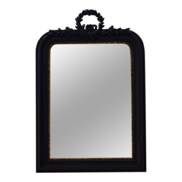 Miroir mural en bois h. 102 cm Noir