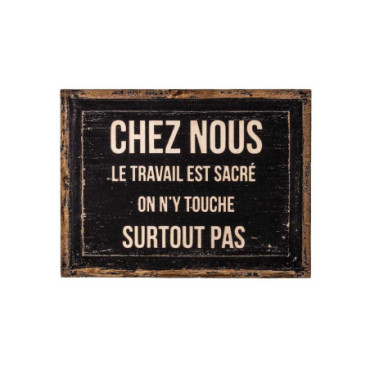 Plaque bois Chez nous