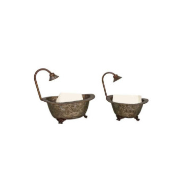 Porte savon baignoire en zinc x2