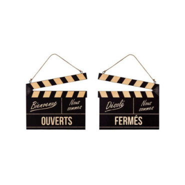 Panneau clap cinéma OUVERT/FERMÉ