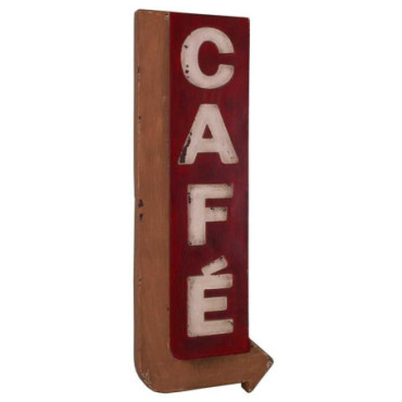 Plaque métal Café rouge 61 x 23 cm