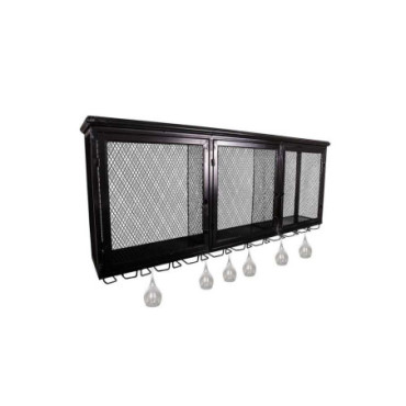 Vitrine 3 portes grillagées +porte-verres