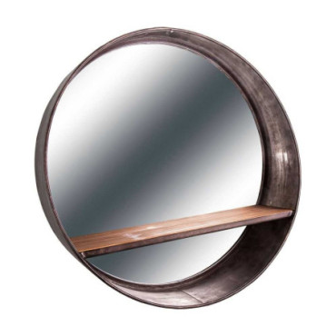 Miroir rond diam46 avec étagère