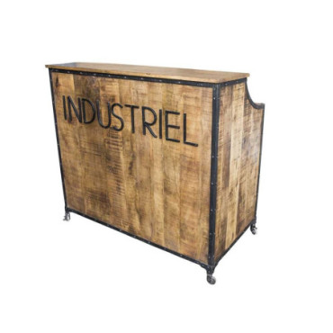 Comptoir industriel métal et bois