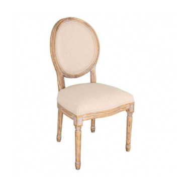 Chaise médaillon tissu lin