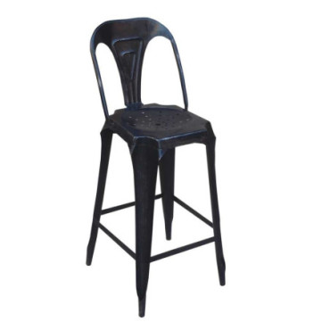 Fauteuil de bar avec dossier noir usé