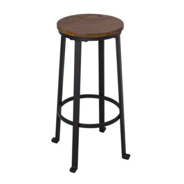 Tabouret de bar assise bois H:75