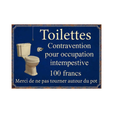 Plaque toilettes Contravention 21*15