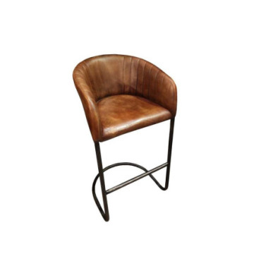 Tabouret de bar assise cuir