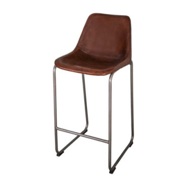 Tabouret de bar assise cuir