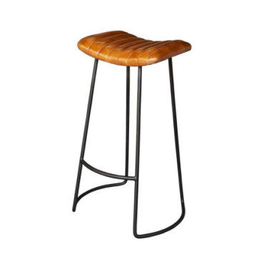 Tabouret de bar assise cuir