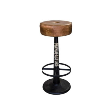 Tabouret de bar Manufacture assise en cuir