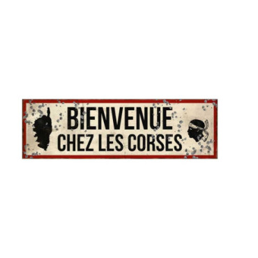 Plaque Bienvenue en Corse 49 x 15 cm