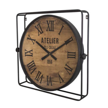 Pendule industrielle avec cadre 60 cm