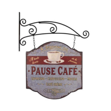 Panneau double face avec fixation Pause café