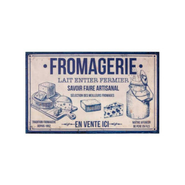 Panneau publicitaire métal Fromagerie 123 x 74 cm