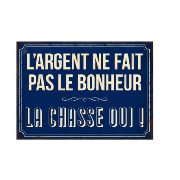 Plaque Bonheur chasse 21 x 15 cm