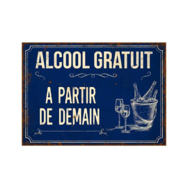 Plaque Alcool gratuit 21 x 15 cm