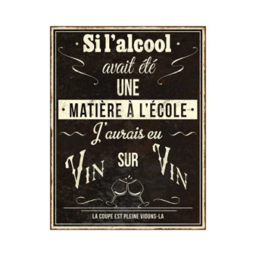 Plaque Alcool matière à l'école 25 x 33 cm