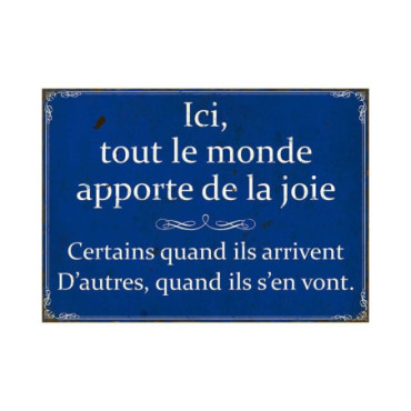 Plaque Apporte la joie 21*15