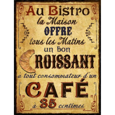 Plaque Au bistro la maison 25*33