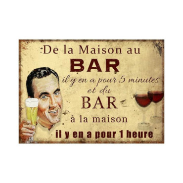 Plaque BAR 1 Heure 21*15