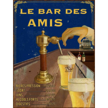 Plaque Bar des amis 25*33